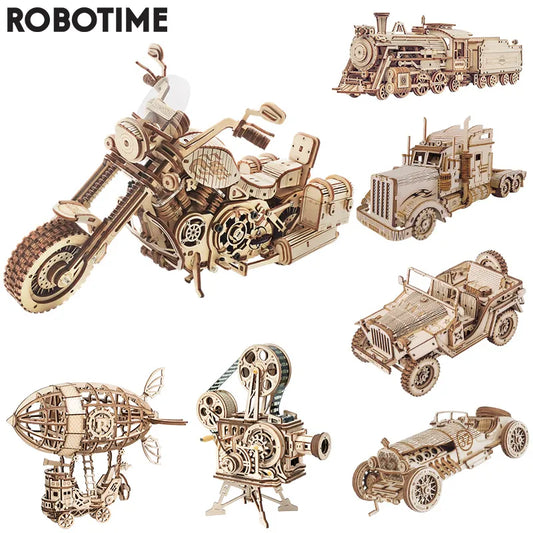 Robotime ROKR DIY 3D Wooden Puzzle Gear Model Building Kit Toys Gift for Children Teens Little Artist Hub