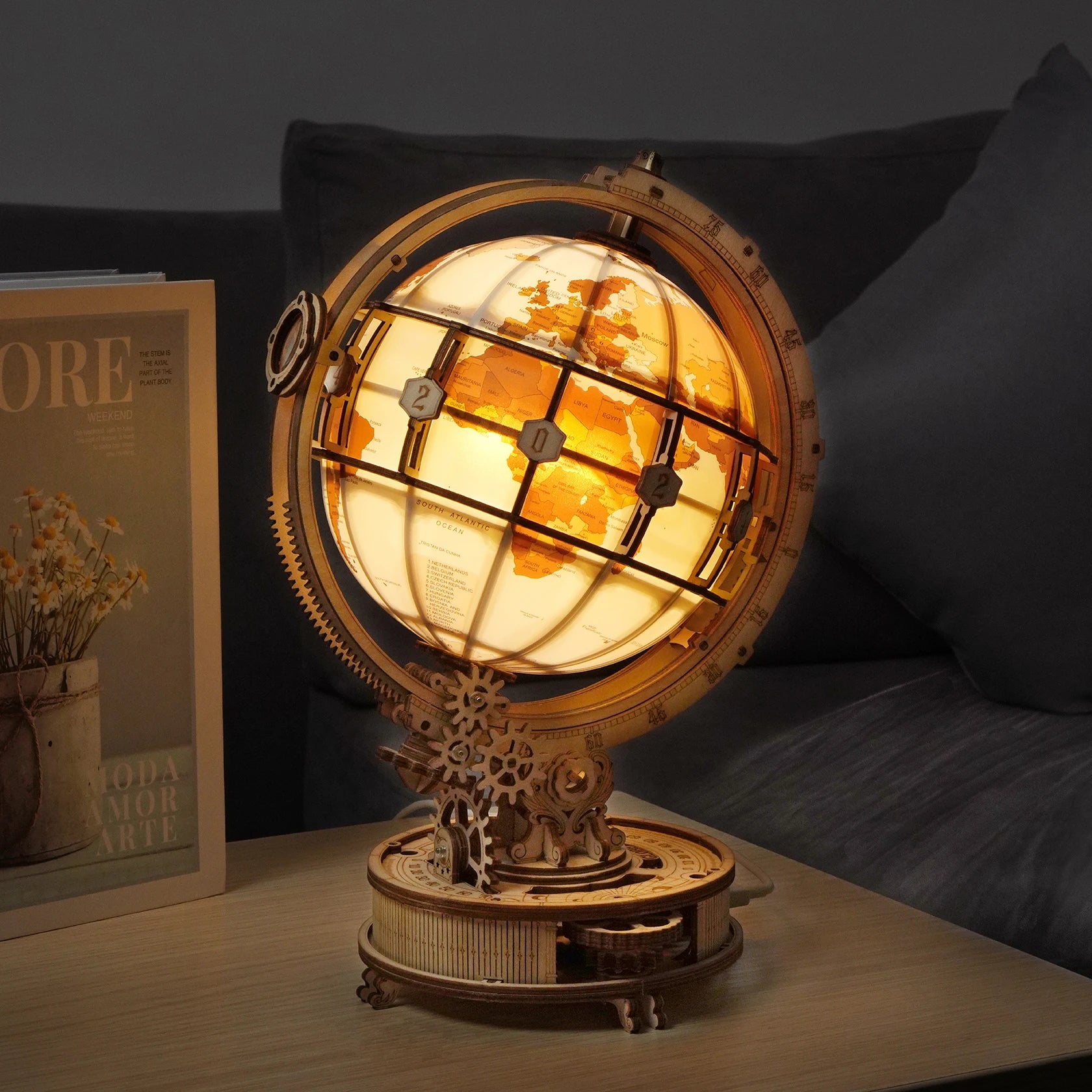 3D Luminous LED Wooden Puzzle Globe for Kids and Teens Little Artist Hub