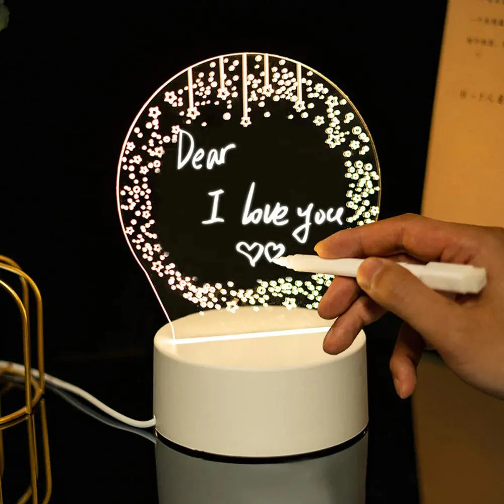 Changing Decorative Night Light for Kids Creative Led USB Message Holiday Light With Pen Gift For Kids & Teens Little Artist Drawing Hub