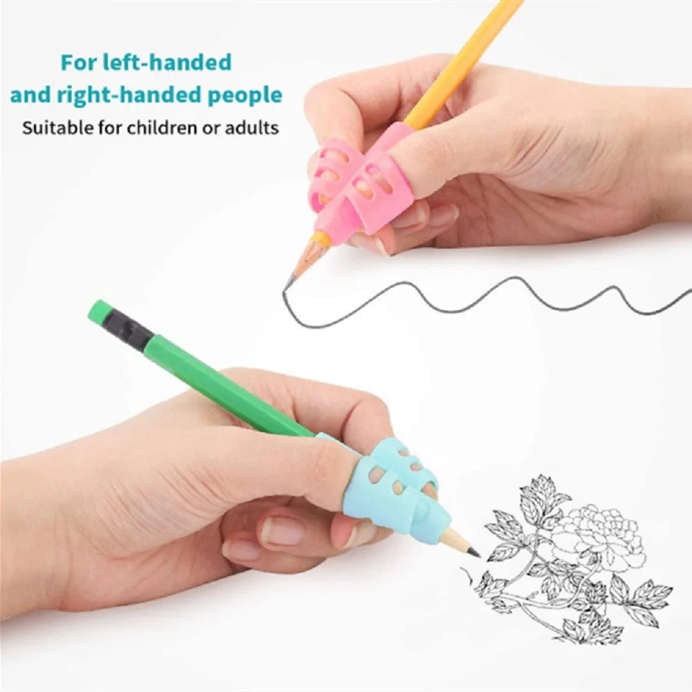 Kids Writing Pencil Pen Holder Learning Practice Silicone Pencil Grips for Kids Handwriting Posture Correction Little Artist Drawing Hub