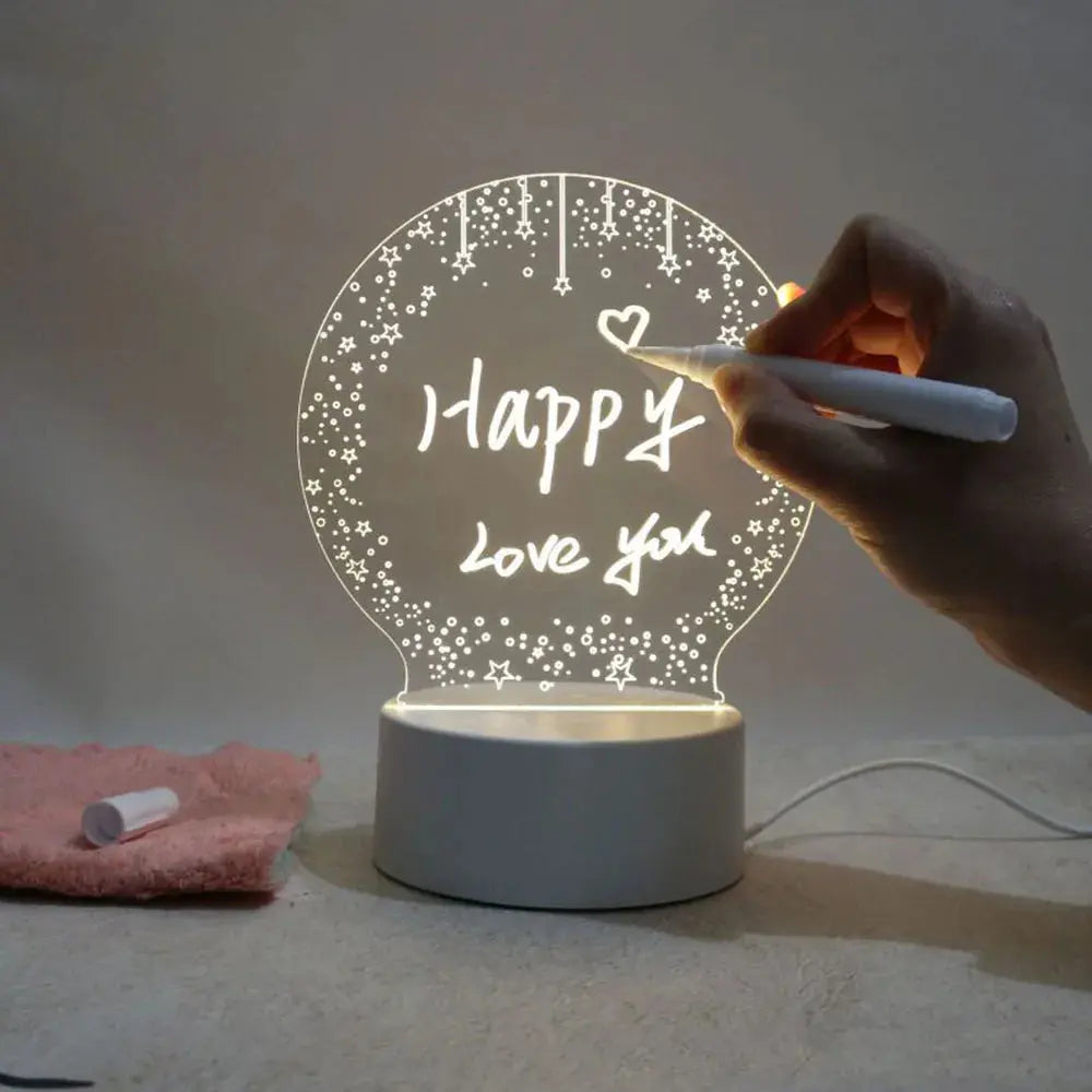 Changing Decorative Night Light for Kids Creative Led USB Message Holiday Light With Pen Gift For Kids & Teens Little Artist Drawing Hub