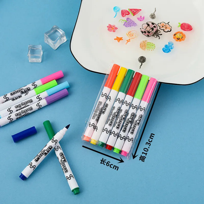 Magical Water Colorful Painting Floating Ink Pen Doodle Kids Toys Little Artist Drawing Hub