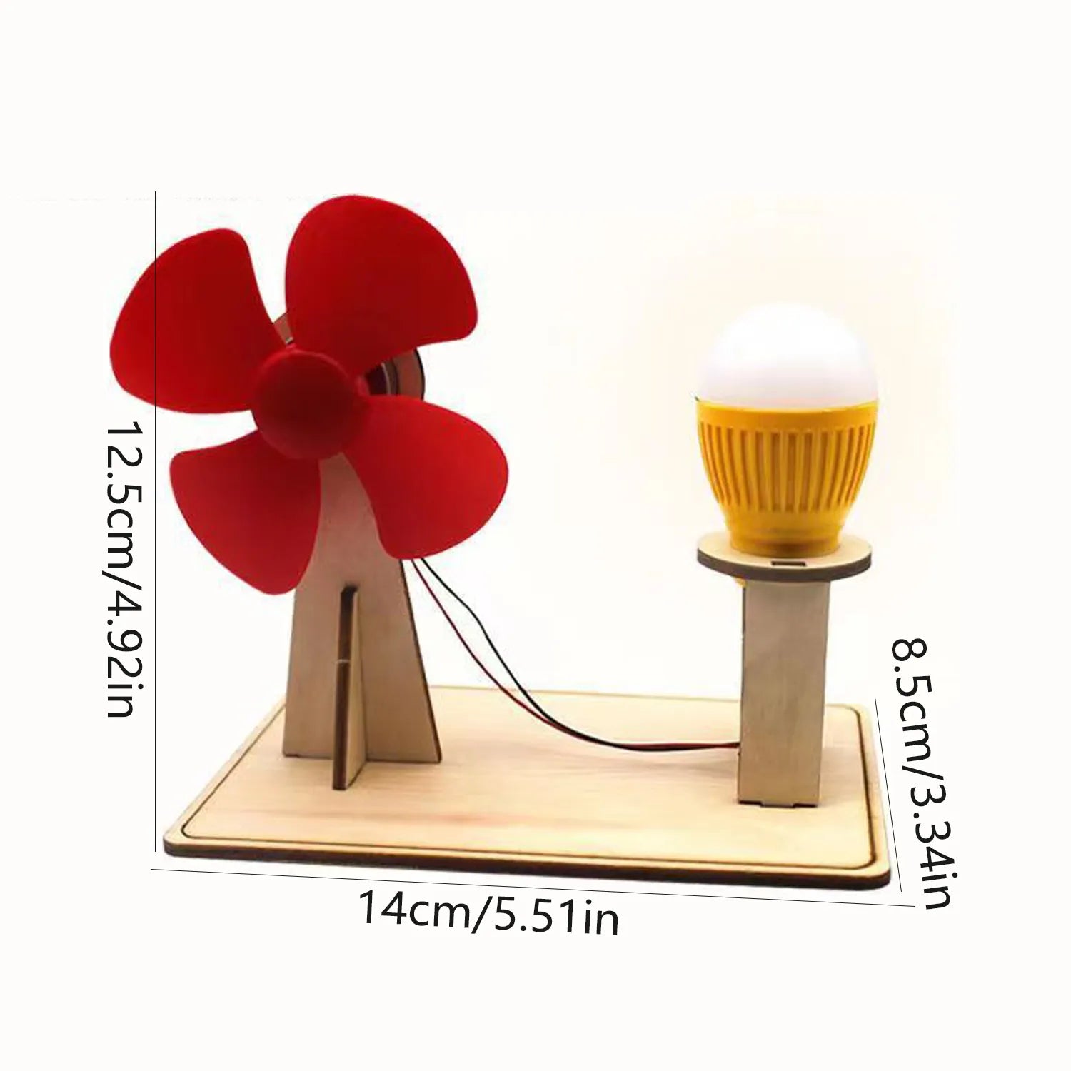 Wooden Wind Generator Model Kids Science Toy Funny Technology Physics Kit Educational Toys for Children Learning Toy Little Artist Drawing Hub