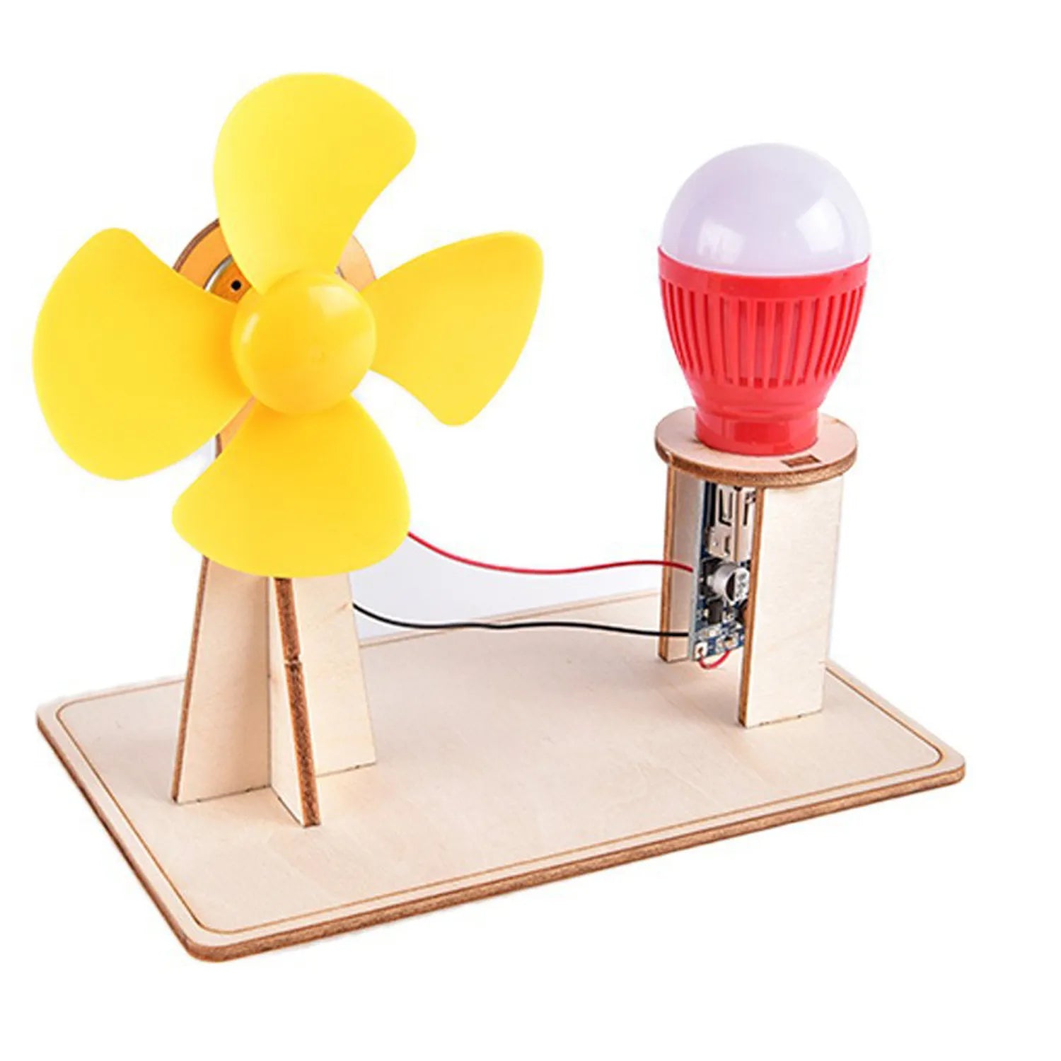 Wooden Wind Generator Model Kids Science Toy Funny Technology Physics Kit Educational Toys for Children Learning Toy Little Artist Drawing Hub