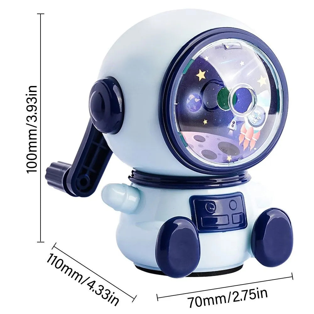 Adjustable Kids Astronaut Pencil Sharpener Automatically Enters Lead Cartoon Hand-cranked Little Artist Drawing Hub