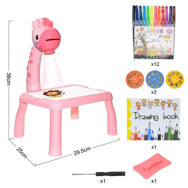 Kids LED Projector Drawing Table Toys Arts Crafts Educational Learning Little Artist Drawing Hub