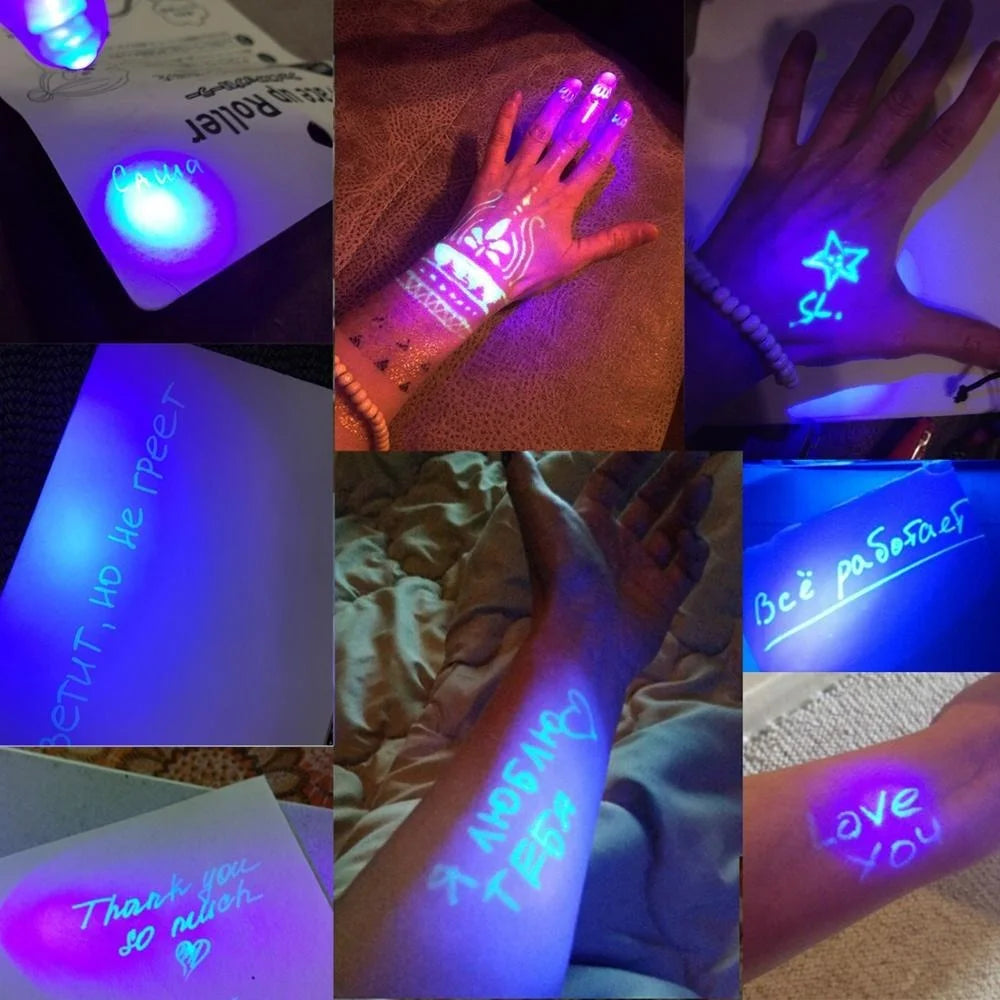 Invisible Ink Pen 12 Spy Pens with UV Light, Magic Marker for Secret Message for Kids Gift Little Artist Drawing Hub