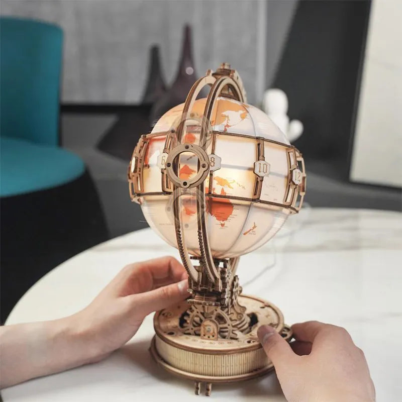 3D Luminous LED Wooden Puzzle Globe for Kids and Teens Little Artist Hub