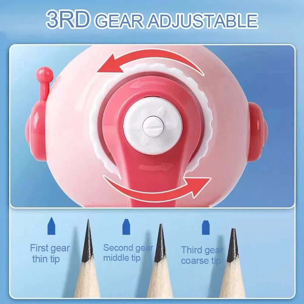 Adjustable Kids Astronaut Pencil Sharpener Automatically Enters Lead Cartoon Hand-cranked Little Artist Drawing Hub