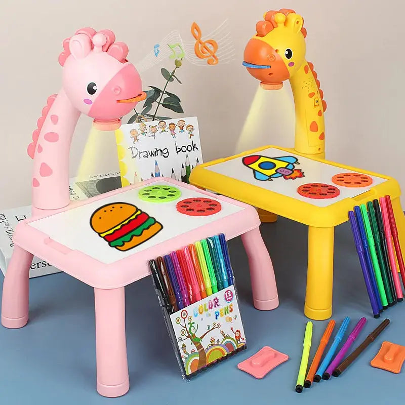 Kids LED Projector Drawing Table Toys Arts Crafts Educational Learning Little Artist Drawing Hub