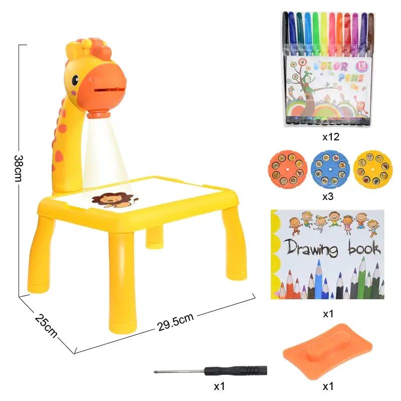 Kids LED Projector Drawing Table Toys Arts Crafts Educational Learning Little Artist Drawing Hub