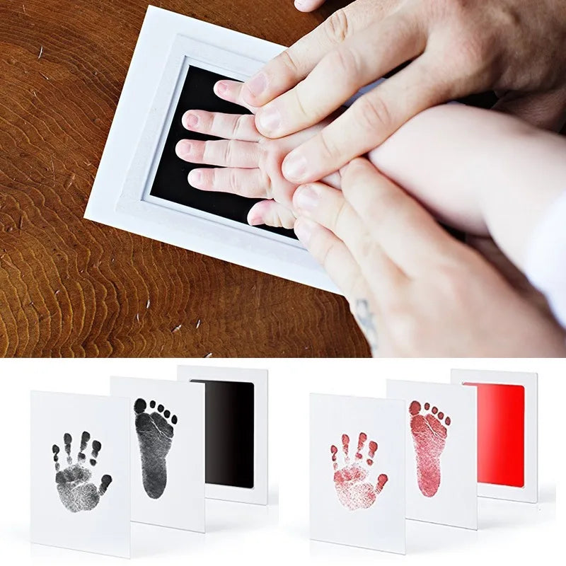 Newborn Baby DIY Hand And Footprint Kit Ink Pads Photo Frame Handprint Toddlers Souvenir Accessories Safe Clean Baby Shower Gift Little Artist Drawing Hub