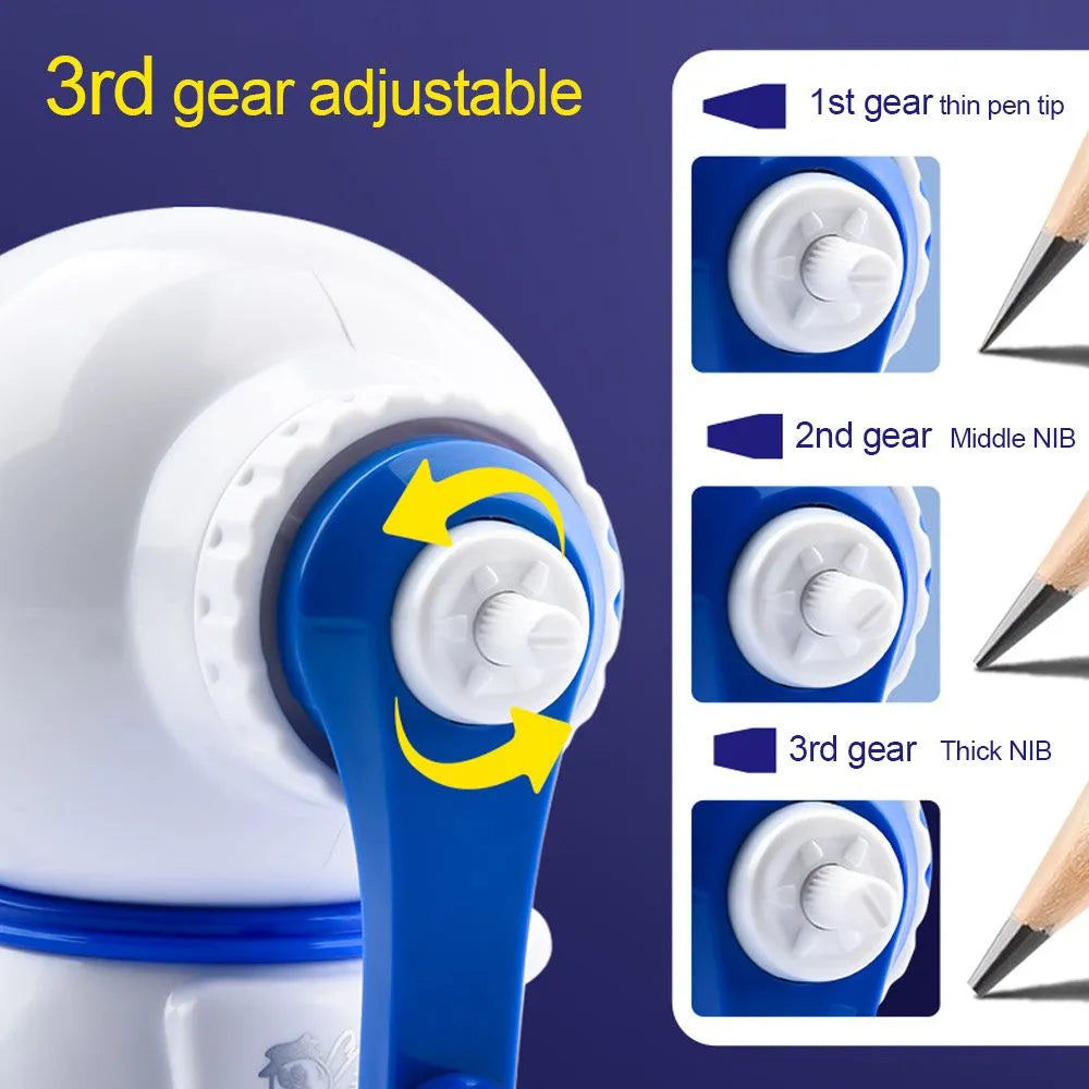 Adjustable Kids Astronaut Pencil Sharpener Automatically Enters Lead Cartoon Hand-cranked Little Artist Drawing Hub