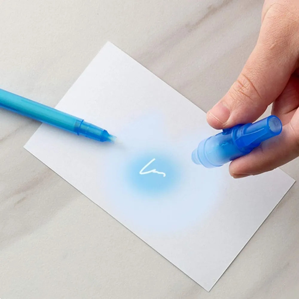 Invisible Ink Pen 12 Spy Pens with UV Light, Magic Marker for Secret Message for Kids Gift Little Artist Drawing Hub