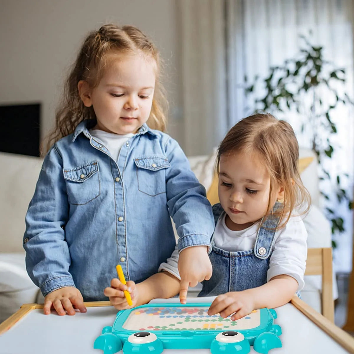 Magnetic Drawing Board for Kids Large Doodle Board with Magnet Beads and Pen Toys Gift Little Artist Drawing Hub