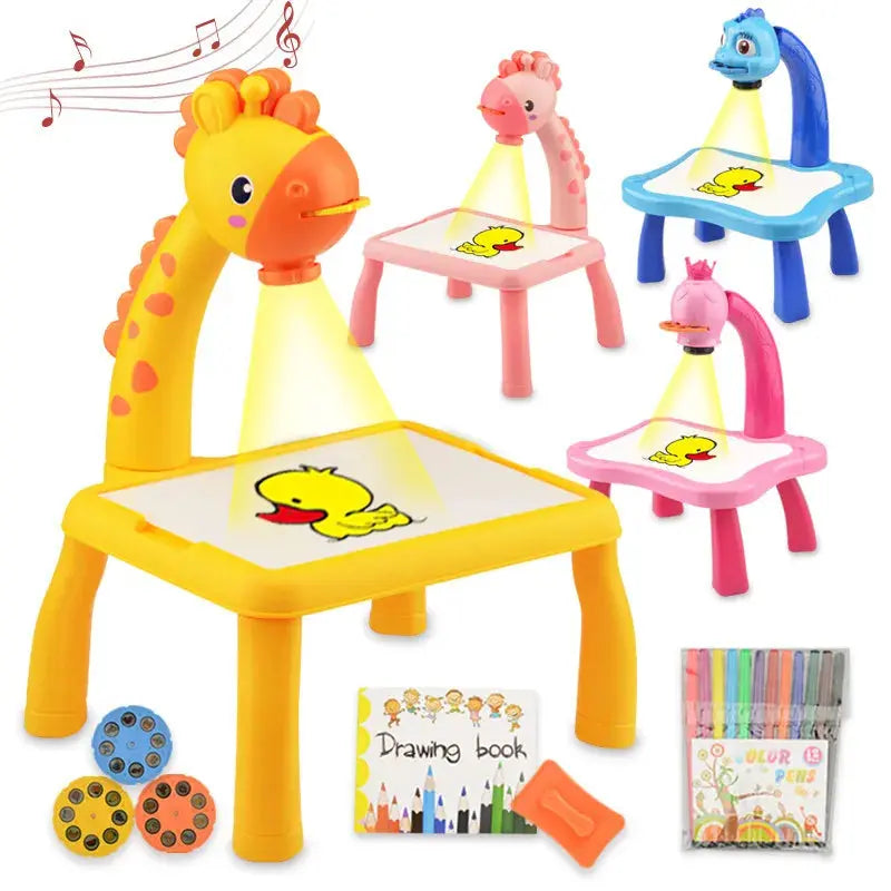 Kids LED Projector Drawing Table Toys Arts Crafts Educational Learning Little Artist Drawing Hub
