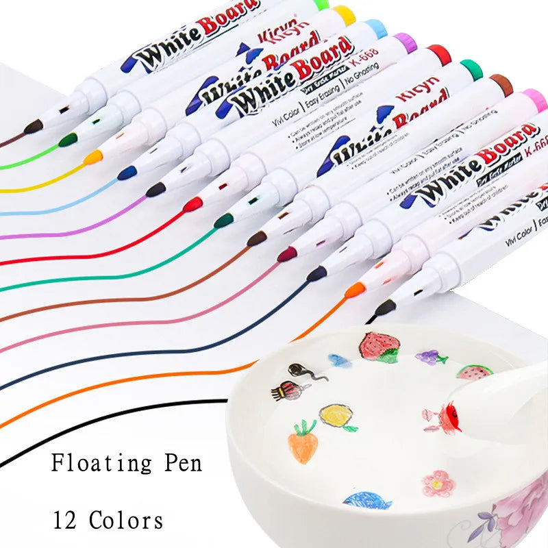 Magical Water Colorful Painting Floating Ink Pen Doodle Kids Toys Little Artist Drawing Hub